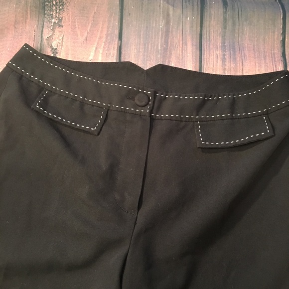 LARRY LEVINE Stretch Black Pants Capris Size 6 - Picture 4 of 6